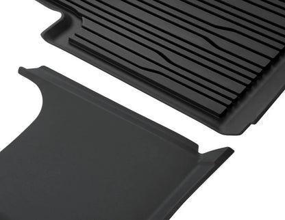 Genuine Ford Electric Explorer & Electric Capri Rubber Floor Mats Rear, Black, Tray Style With Raised Edges