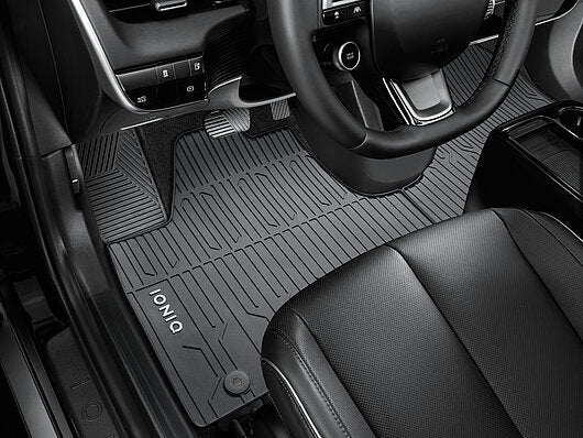 Genuine Hyundai Ioniq 5 Rubber Floor Mats, All Weather, Rhd Vehicles With Fixed Centre Console