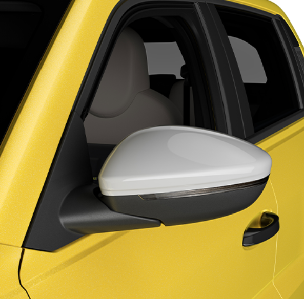 Genuine Fiat 600 Exterior Mirror Covers - Blanc Banquise, White