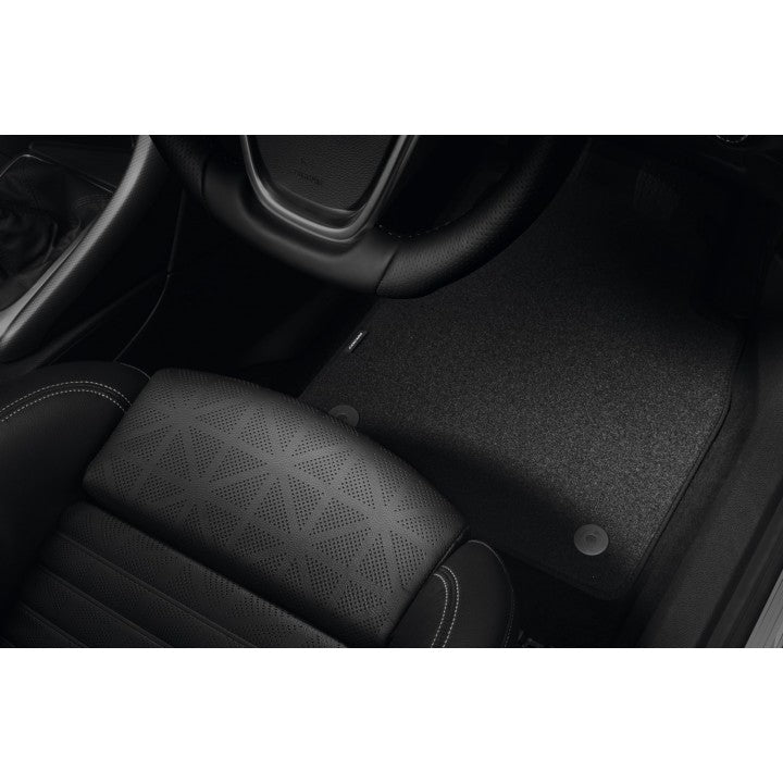 Genuine Cascada Velour Floor Mats- Jet Black (Set Of Four)