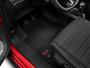 Genuine Citroen C3 Velour Mats - Red Stitching