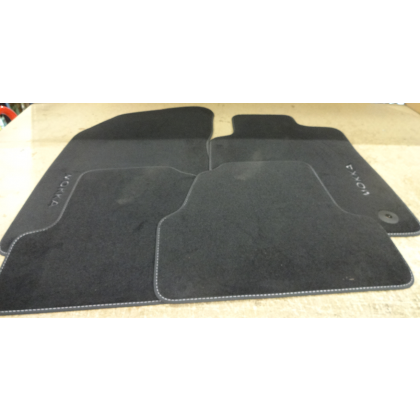 Genuine Mokka Mats -Velour Carpet - Jet Black With Silver Mokka Logo (Set Of Four)