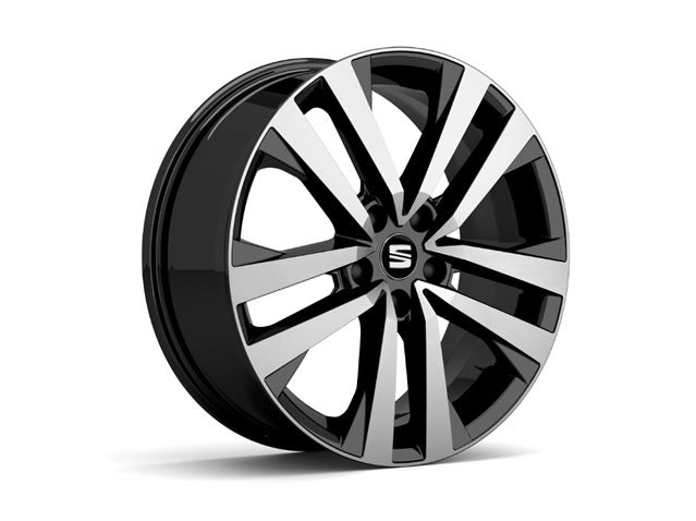 Genuine Seat Ateca 18 Alloy Wheel, Black Diamond Cut
