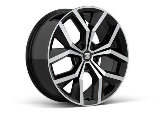 Genuine Seat Leon 18" X-Perience Alloy Wheel, Black Diamond Cut