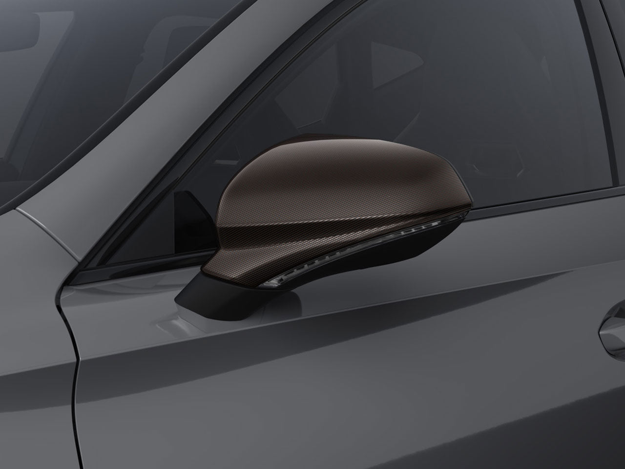 Genuine Cupra Leon Side Mirror Decorative Cover Made Of Carbon Fibre, Copper Colour  Left Side