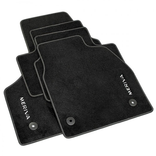 Genuine Meriva B Mats - Jet Black Velour Carpet (Set Of Four)