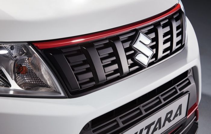 Genuine Suzuki Vitara Upper Grille Styling Line - Bright Red