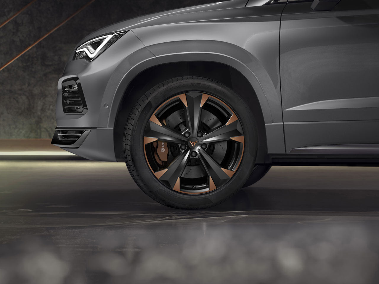 Genuine Cupra Ateca 19'' Machined Alloy Wheel In Sport Black And Copper