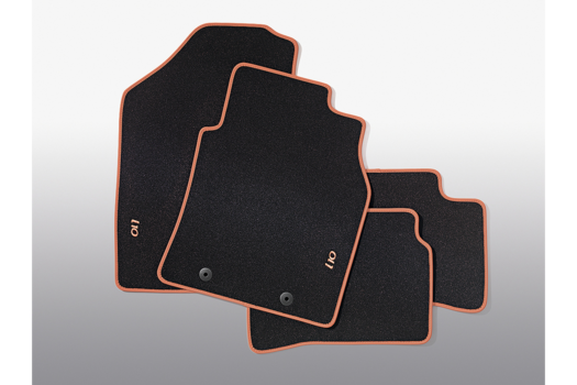 Genuine Hyundai I10 Velour Floor Mat Set With Orange Accent