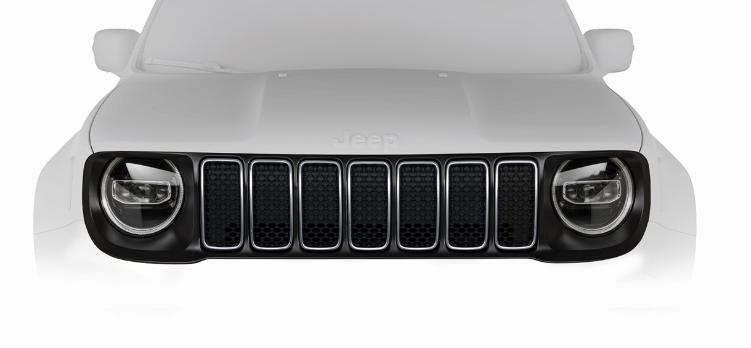 Genuine Jeep Renegade Front Grill - Matte Black With Chrome Rings