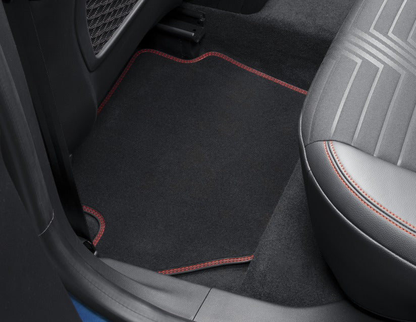 Genuine Ford Puma Rear Carpet Floor Mats With Red Stitching