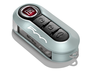 Genuine Fiat 500 Key Cover In Pastel Blue And White