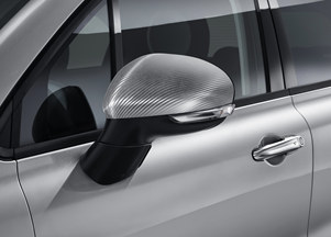 Genuine Fiat 500X Mirror Covers - White Carbon