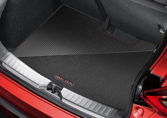 Genuine Nissan Micra Reversible Boot Mat - Black With Red Micra Logo