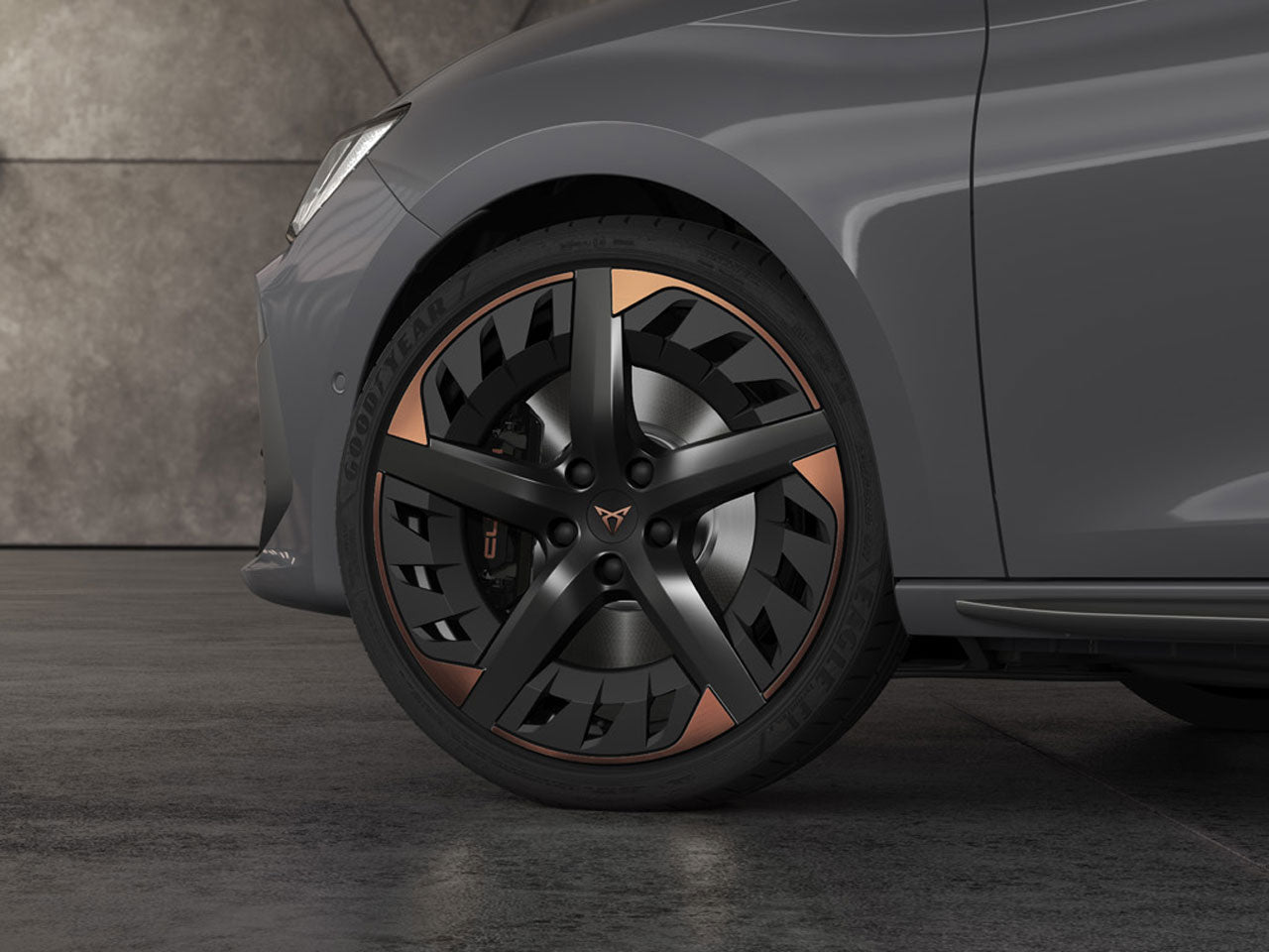 Genuine Cupra Leon 19'' Aero Alloy Wheel In Black And Copper