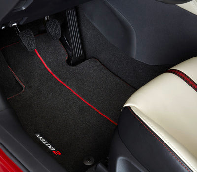 Genuine Mazda 2 Velour Floor Mats With Red Stripe