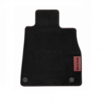 Genuine Nissan Micra Velour Floor Mats - Black With Red Micra Logo