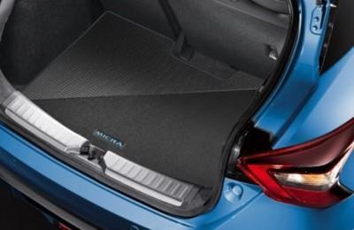 Genuine Nissan Micra Reversible Boot Mat - Black With Blue Micra Logo