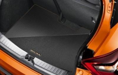 Genuine Nissan Micra Reversible Boot Mat - Black With Orange Micra Logo