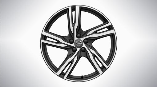 Genuine Volvo V90 21" 5 Double Spoke Alloy Wheel In Matt Black/Diamond Cut