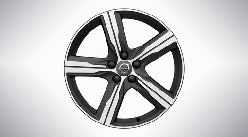 Genuine Volvo V90 18" 5 Spoke Alloy Wheel In Matt Black/Diamond Cut