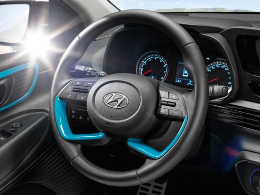 Genuine Hyundai Bayon Steering Wheel Inlay, Aqua Turquoise