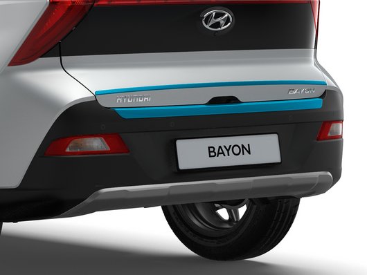 Genuine Hyundai Bayon Rear Bumper Trim Line, Aqua Turquoise