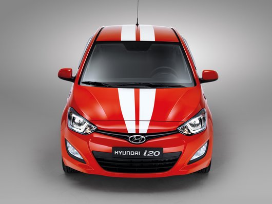 Genuine Hyundai I20 Body Decals, White Racing Stripes